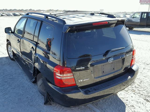 JTEHF21A330126390 - 2003 TOYOTA HIGHLANDER BLACK photo 3