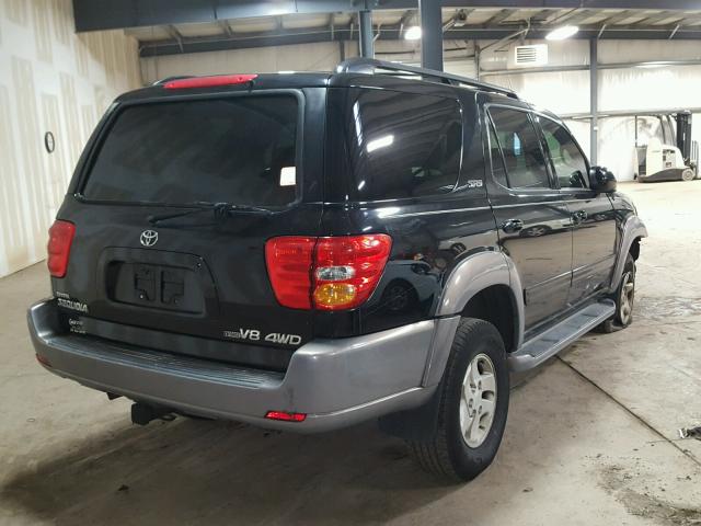 5TDBT44A91S049626 - 2001 TOYOTA SEQUOIA SR BLACK photo 4