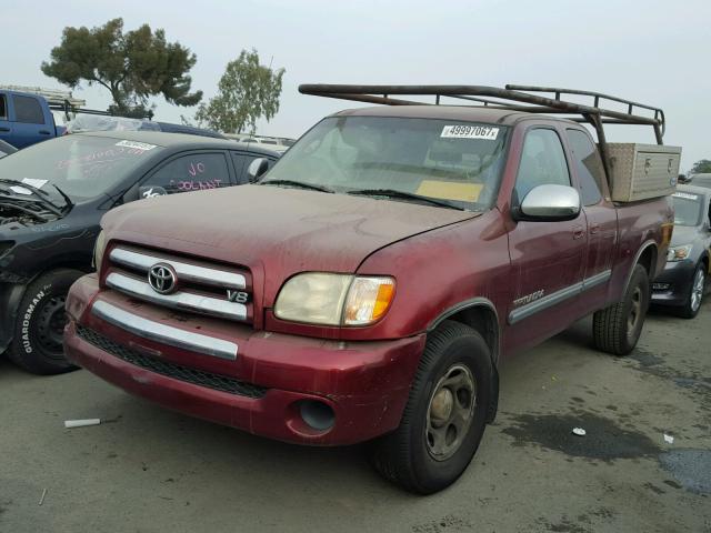 5TBRT34174S455264 - 2004 TOYOTA TUNDRA ACC RED photo 2