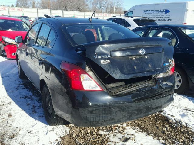 3N1CN7AP9DL863314 - 2013 NISSAN VERSA S BLACK photo 3