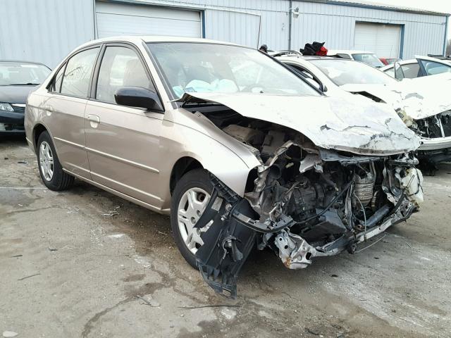 1HGES16572L040653 - 2002 HONDA CIVIC LX TAN photo 1