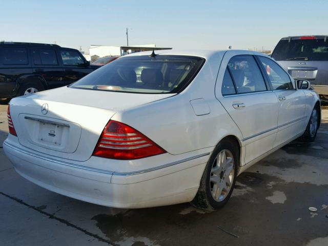 WDBNG75J13A317567 - 2003 MERCEDES-BENZ S 500 WHITE photo 4