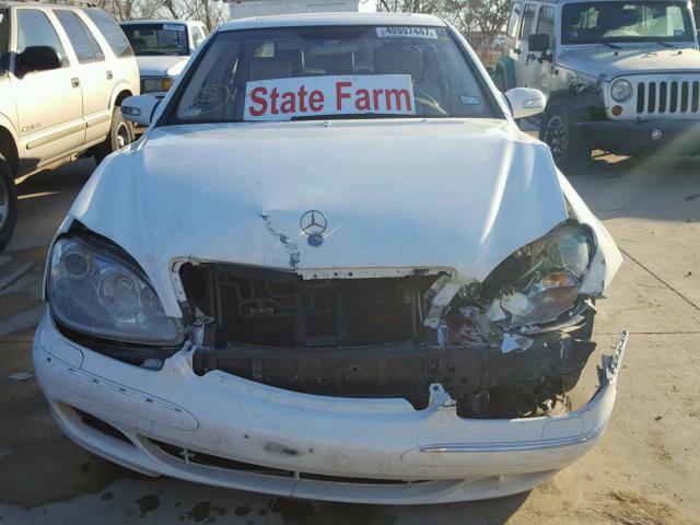 WDBNG75J13A317567 - 2003 MERCEDES-BENZ S 500 WHITE photo 9