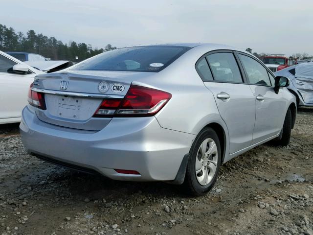 19XFB2F58EE078222 - 2014 HONDA CIVIC LX SILVER photo 4