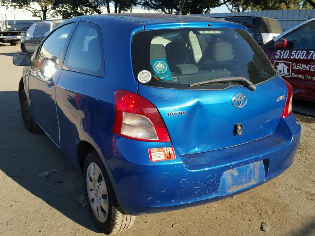 JTDJT923875045501 - 2007 TOYOTA YARIS BLUE photo 3