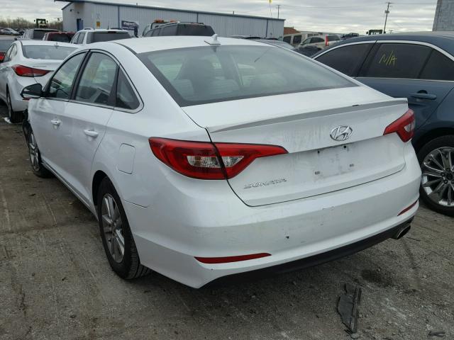 5NPE24AF6HH570772 - 2017 HYUNDAI SONATA SE WHITE photo 3