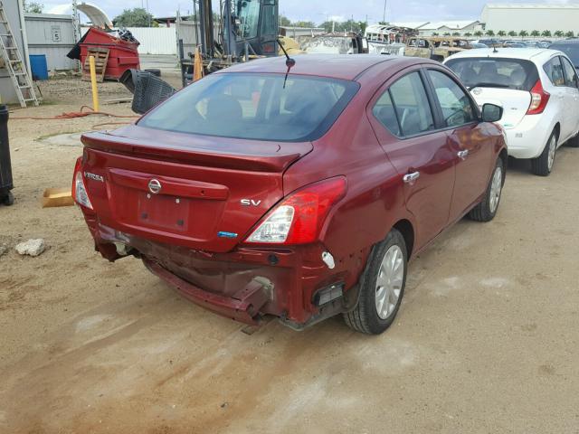 3N1CN7AP1GL842297 - 2016 NISSAN VERSA S RED photo 4