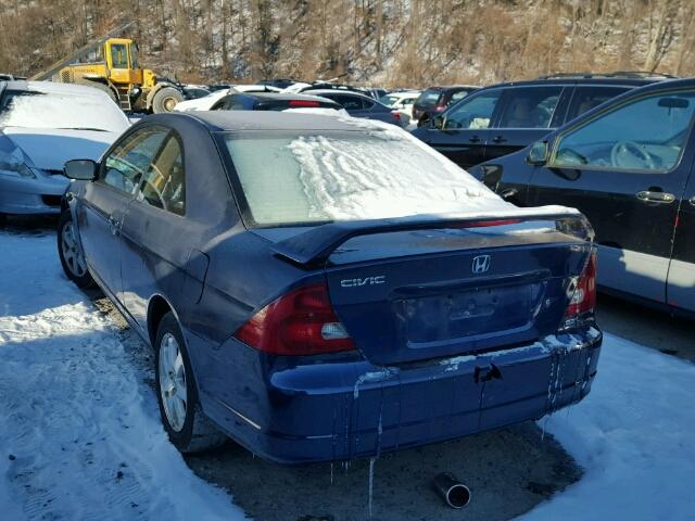 1HGEM22003L063137 - 2003 HONDA CIVIC EX BLUE photo 3