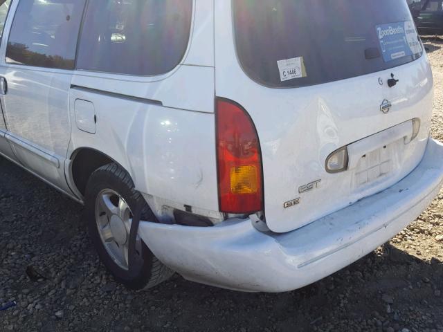 4N2XN11T2XD817663 - 1999 NISSAN QUEST SE WHITE photo 9