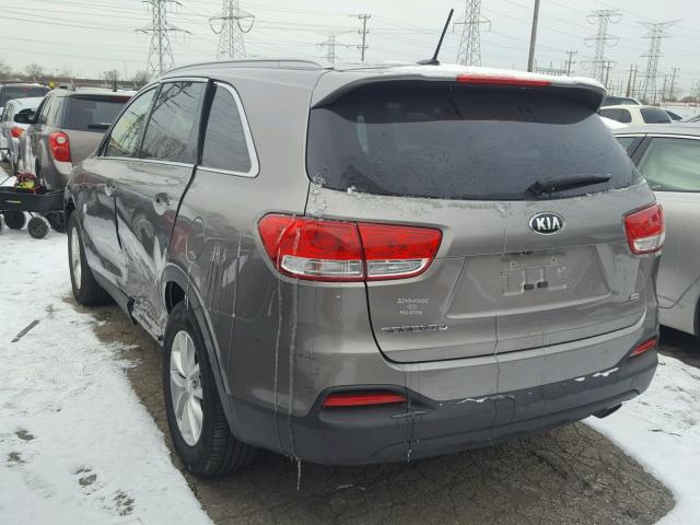 5XYPG4A33GG099914 - 2016 KIA SORENTO LX GRAY photo 3