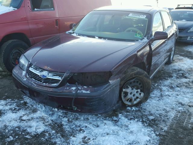 2G1WF52E539393513 - 2003 CHEVROLET IMPALA BURGUNDY photo 2