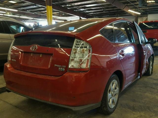 JTDKB20U583377273 - 2008 TOYOTA PRIUS RED photo 4