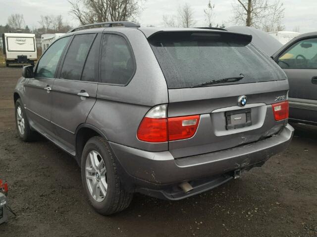 5UXFA135X5LU46911 - 2005 BMW X5 3.0I GRAY photo 3