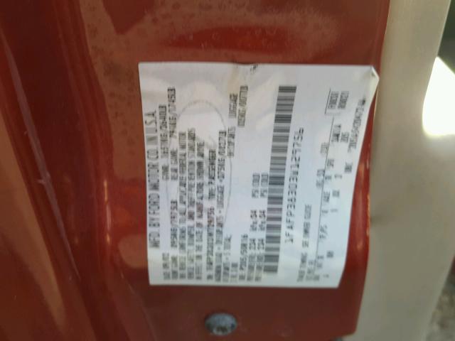 1FAFP38303W129756 - 2003 FORD FOCUS ZTS RED photo 10