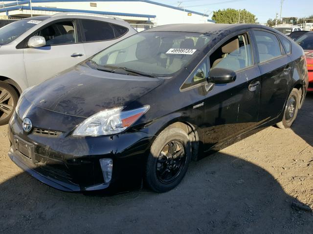 JTDKN3DU1F1882727 - 2015 TOYOTA PRIUS BLACK photo 2