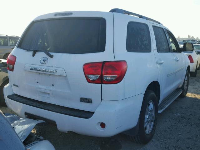 5TDZY64A18S012236 - 2008 TOYOTA SEQUOIA SR WHITE photo 4