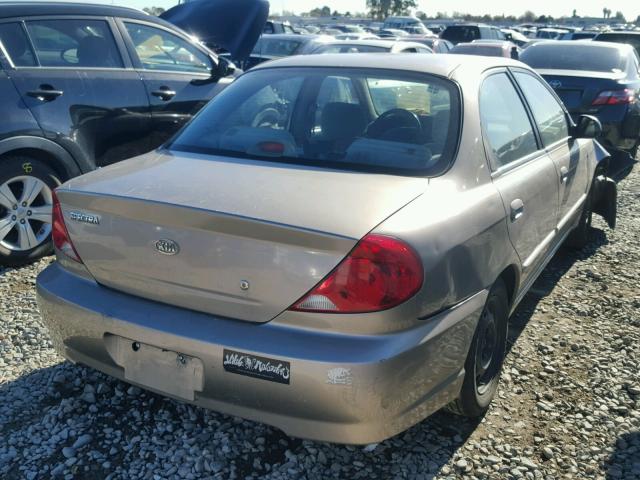 KNAFB121025169437 - 2002 KIA SPECTRA BA BROWN photo 4