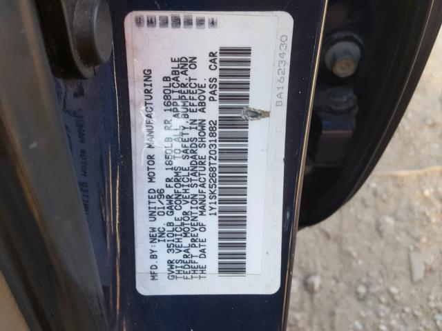 1Y1SK5268TZ031882 - 1996 GEO PRIZM BASE ლურჯი ფოტო 10