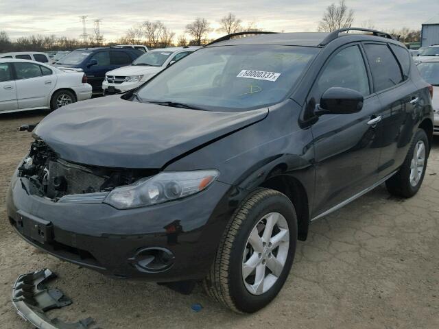 JN8AZ18U19W018089 - 2009 NISSAN MURANO S BLACK photo 2