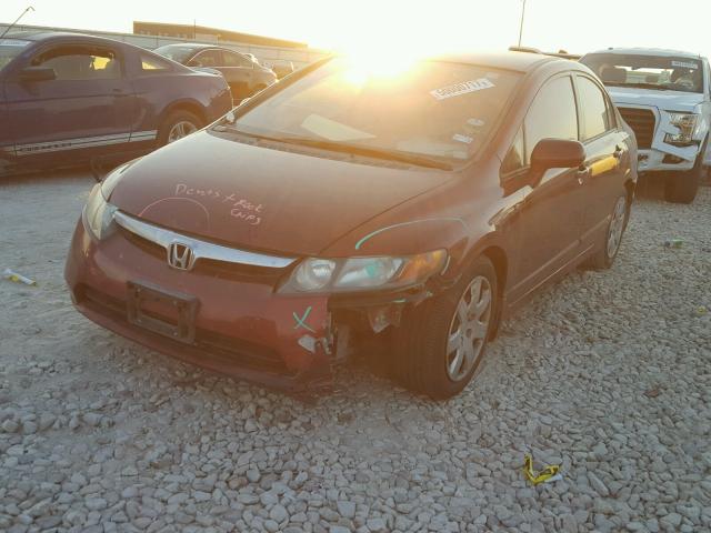 1HGFA16548L040495 - 2008 HONDA CIVIC LX MAROON photo 2