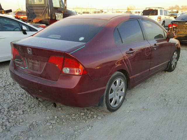 1HGFA16548L040495 - 2008 HONDA CIVIC LX MAROON photo 4