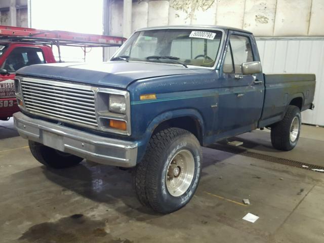 2FTHF2618GCA88196 - 1986 FORD F250 GREEN photo 2