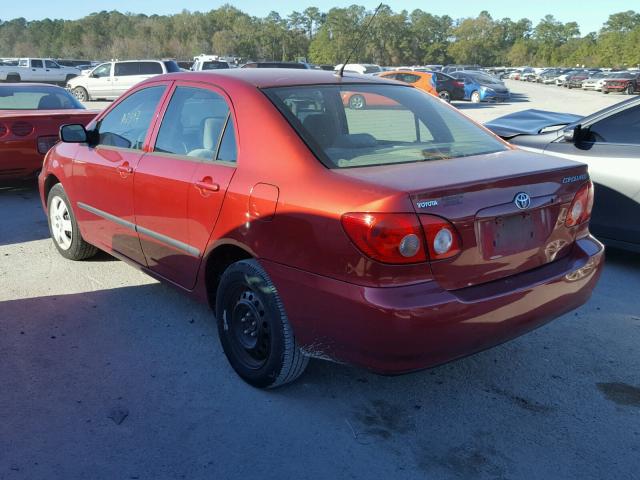 2T1BR32E35C450568 - 2005 TOYOTA COROLLA CE RED photo 3