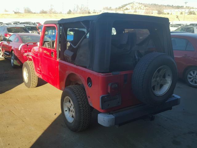 1J4FA49S84P766410 - 2004 JEEP WRANGLER / RED photo 3