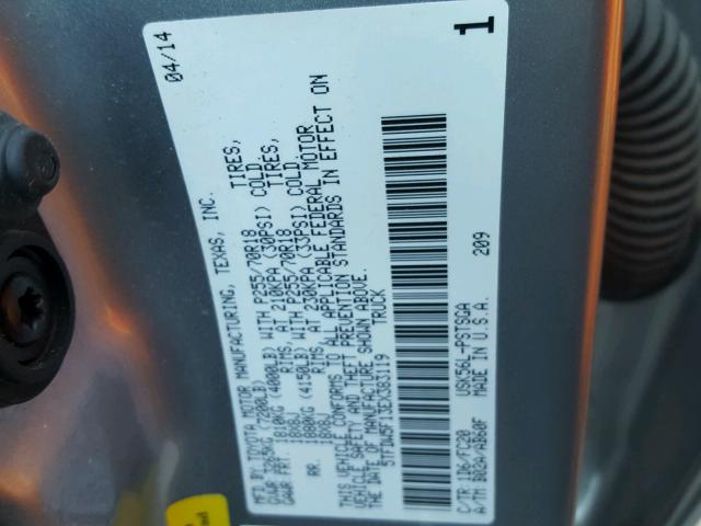 5TFDW5F13EX383119 - 2014 TOYOTA TUNDRA CRE SILVER photo 10