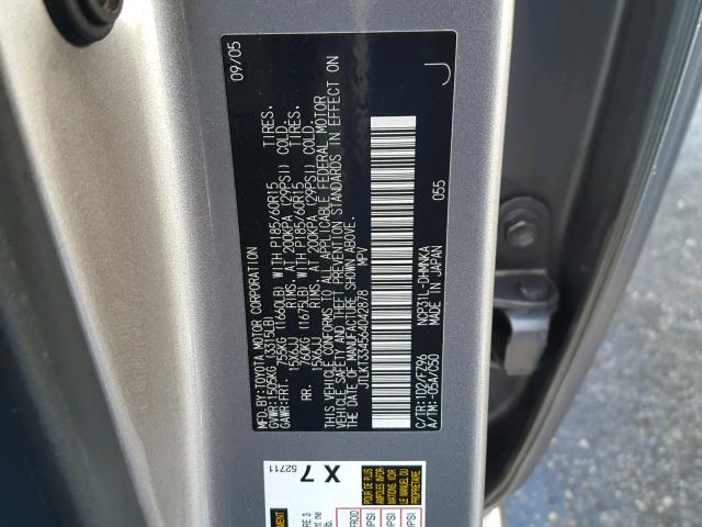 JTLKT334564042878 - 2006 TOYOTA SCION XB Күміс фото 10