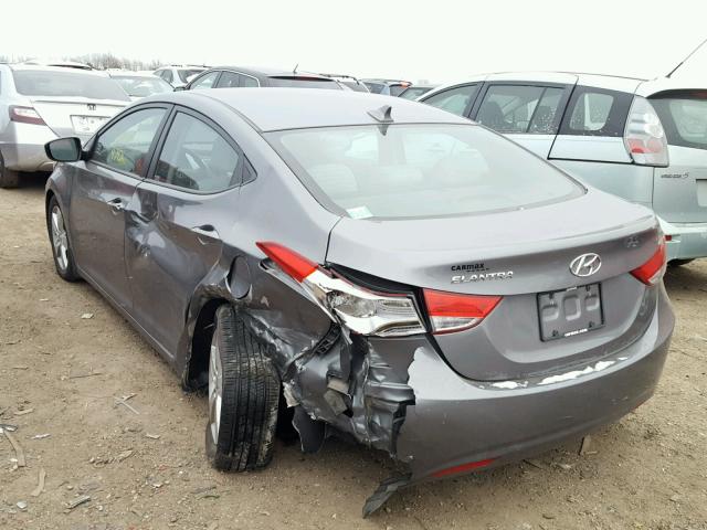 5NPDH4AE9DH292865 - 2013 HYUNDAI ELANTRA GL GRAY photo 3