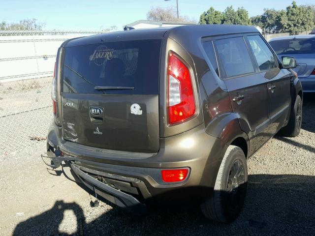 KNDJT2A51D7485778 - 2013 KIA SOUL BROWN photo 4