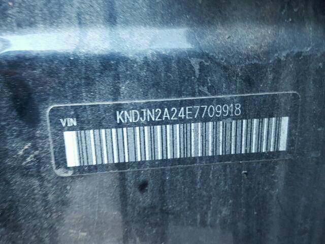 KNDJN2A24E7709918 - 2014 KIA SOUL BLACK photo 10