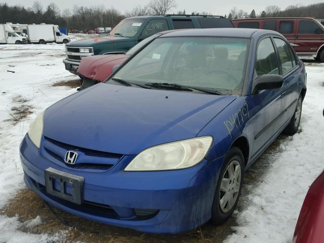 1HGES16305L013104 - 2005 HONDA CIVIC DX V BLUE photo 2