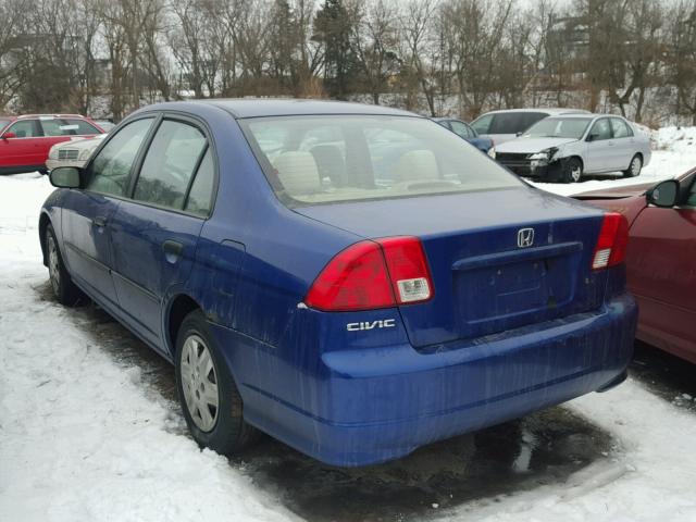 1HGES16305L013104 - 2005 HONDA CIVIC DX V BLUE photo 3