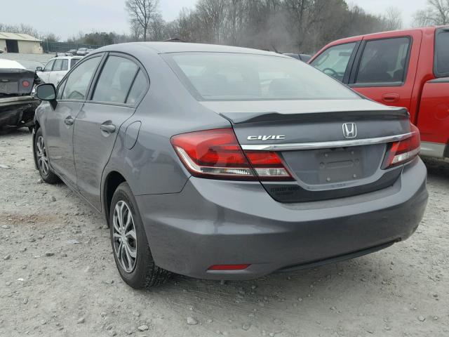 19XFB2F54DE029338 - 2013 HONDA CIVIC LX GRAY photo 3