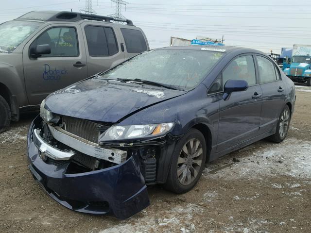 19XFA16829E000760 - 2009 HONDA CIVIC EX BLUE photo 2