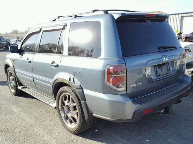 2HKYF185X6H529796 - 2006 HONDA PILOT EX BLUE photo 3