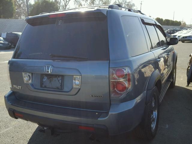 2HKYF185X6H529796 - 2006 HONDA PILOT EX BLUE photo 4