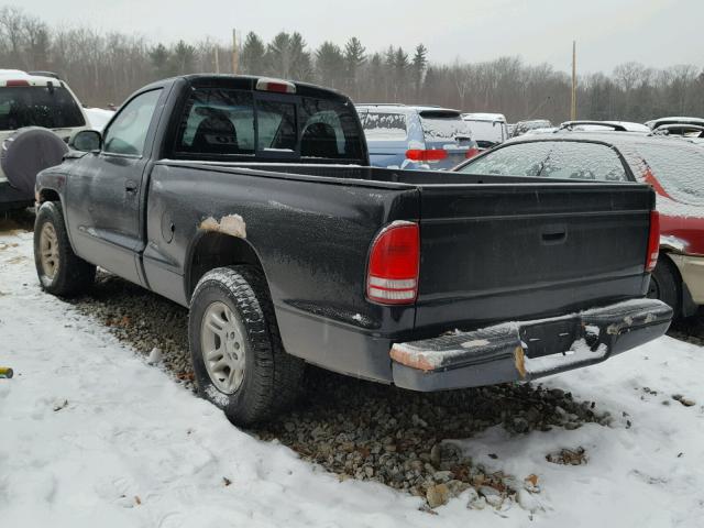 1B7FL26X81S342688 - 2001 DODGE DAKOTA BLACK photo 3