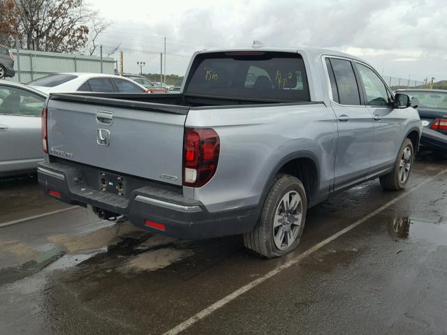 5FPYK3F58HB017862 - 2017 HONDA RIDGELINE SILVER photo 4