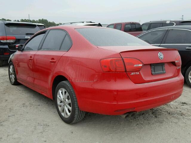 3VWDX7AJ4CM412613 - 2012 VOLKSWAGEN JETTA SE RED photo 3