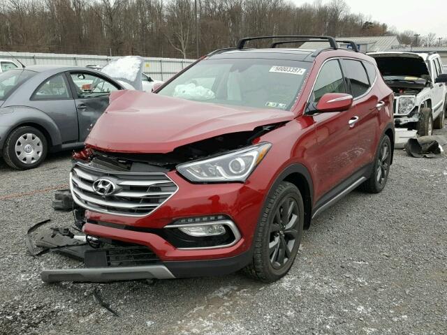 5XYZWDLA4JG527875 - 2018 HYUNDAI SANTA FE S RED photo 2