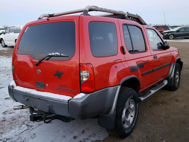 5N1ED28Y61C505648 - 2001 NISSAN XTERRA XE RED photo 4