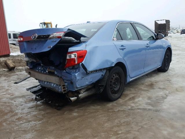 4T1BD1FK5CU002752 - 2012 TOYOTA CAMRY HYBR BLUE photo 4