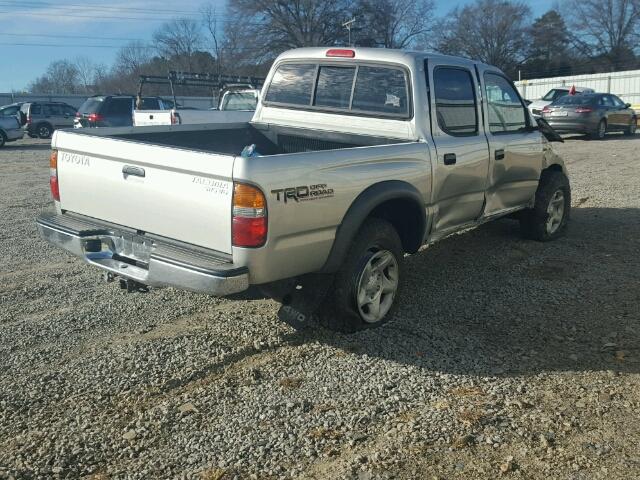 5TEHN72N04Z430123 - 2004 TOYOTA TACOMA DOU SILVER photo 4