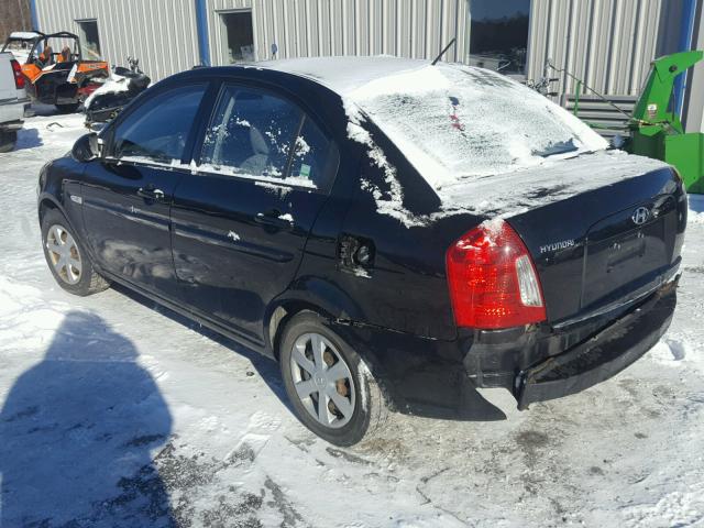 KMHCN46C97U124189 - 2007 HYUNDAI ACCENT GLS BLACK photo 3