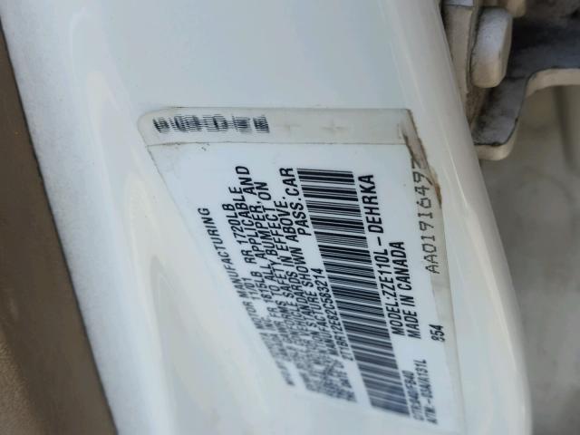 2T1BR12E82C583214 - 2002 TOYOTA COROLLA CE WHITE photo 10