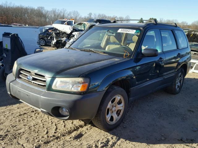 JF1SG63665H755045 - 2005 SUBARU FORESTER 2 GREEN photo 2