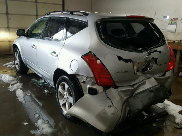 JN8AZ08W83W227669 - 2003 NISSAN MURANO SL SILVER photo 3